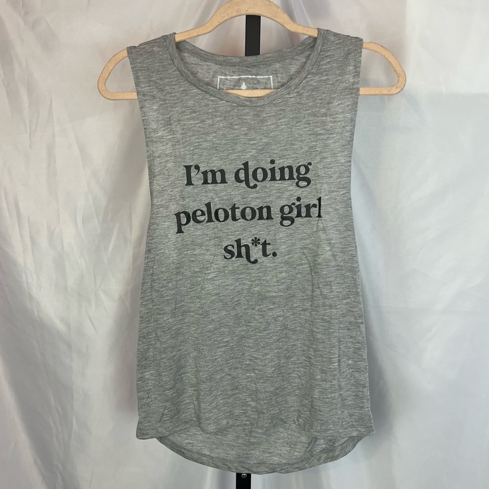 Sarah Marie Design Studio "I'm Doing Peloton Girl Sh*t" Muscle Tank, size Small